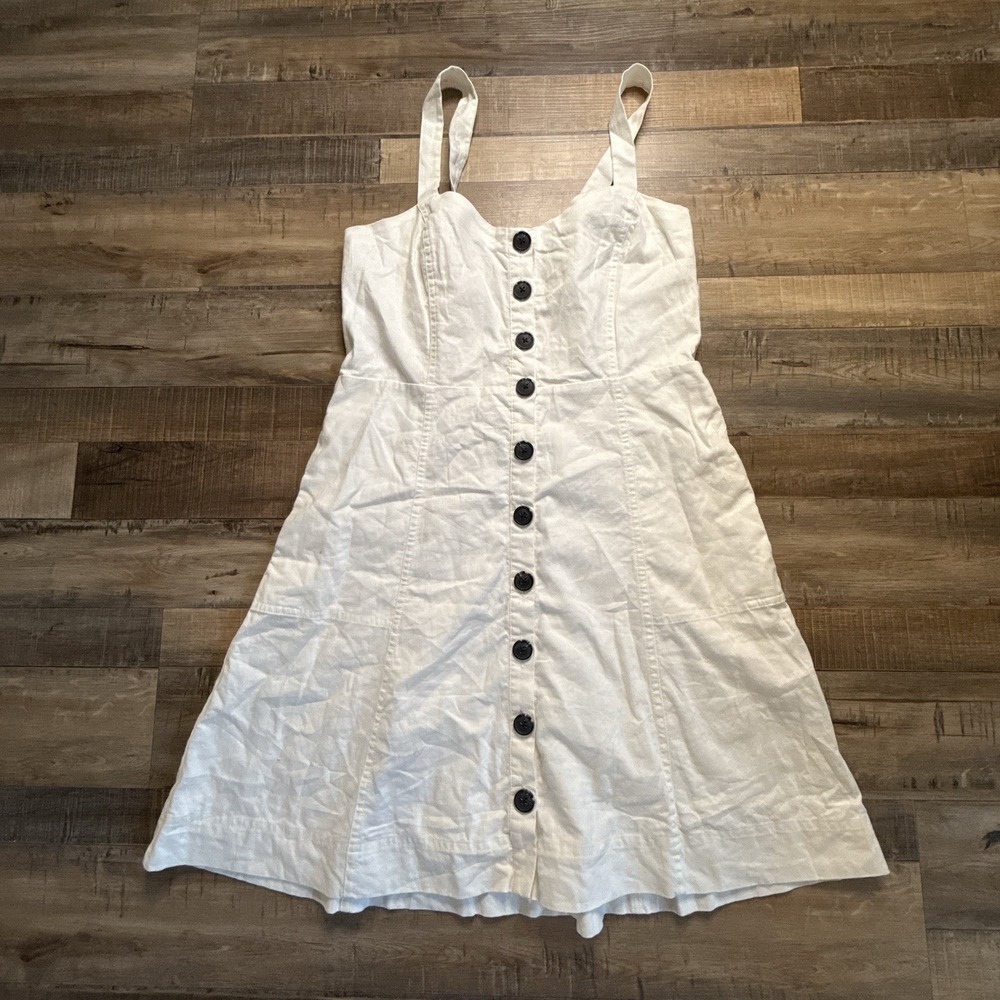 Madewell Button-Front Tank Dress Sz 10 Beach Coquette
